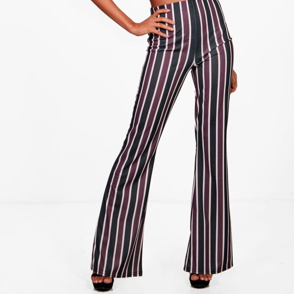 Stripped flare pants